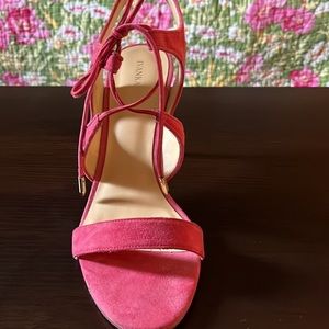 Ivanka Trump pink-pop suede 3” heels size 10M